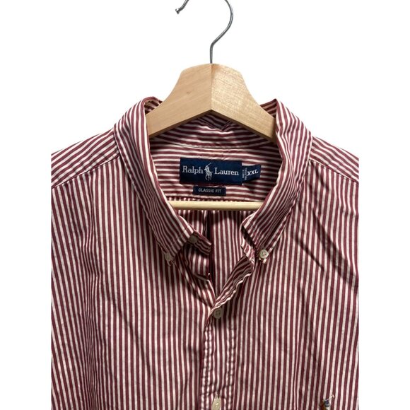 Ralph Lauren Mens Vintage Y2K Short Sleeve Striped Button Down Shirt Size XXL - Picture 9 of 13